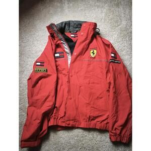Vintage Tommy Hilfiger Jacket Mens Medium M Red Ferrari Racing Limited Edition